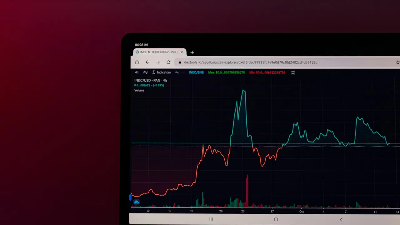 AI stock market correction fears shown on a declining stock chart on screen