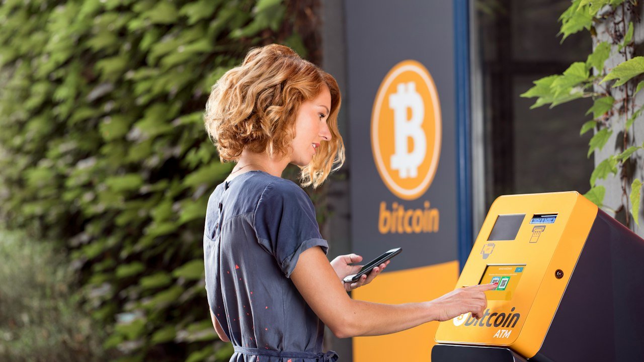 crypto ATM kiosk machine used to buy cryptocurrency with cash