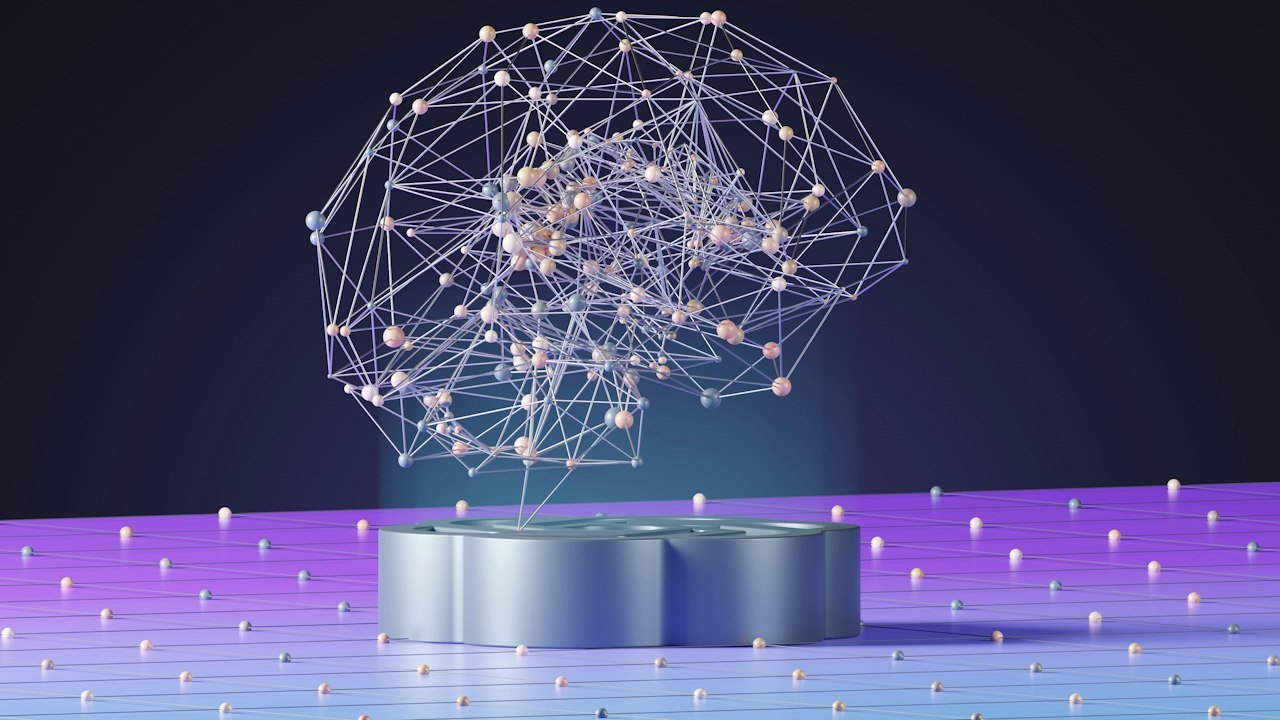 Abstract sphere of dots and lines representing AI companies and the Anthropic IPO