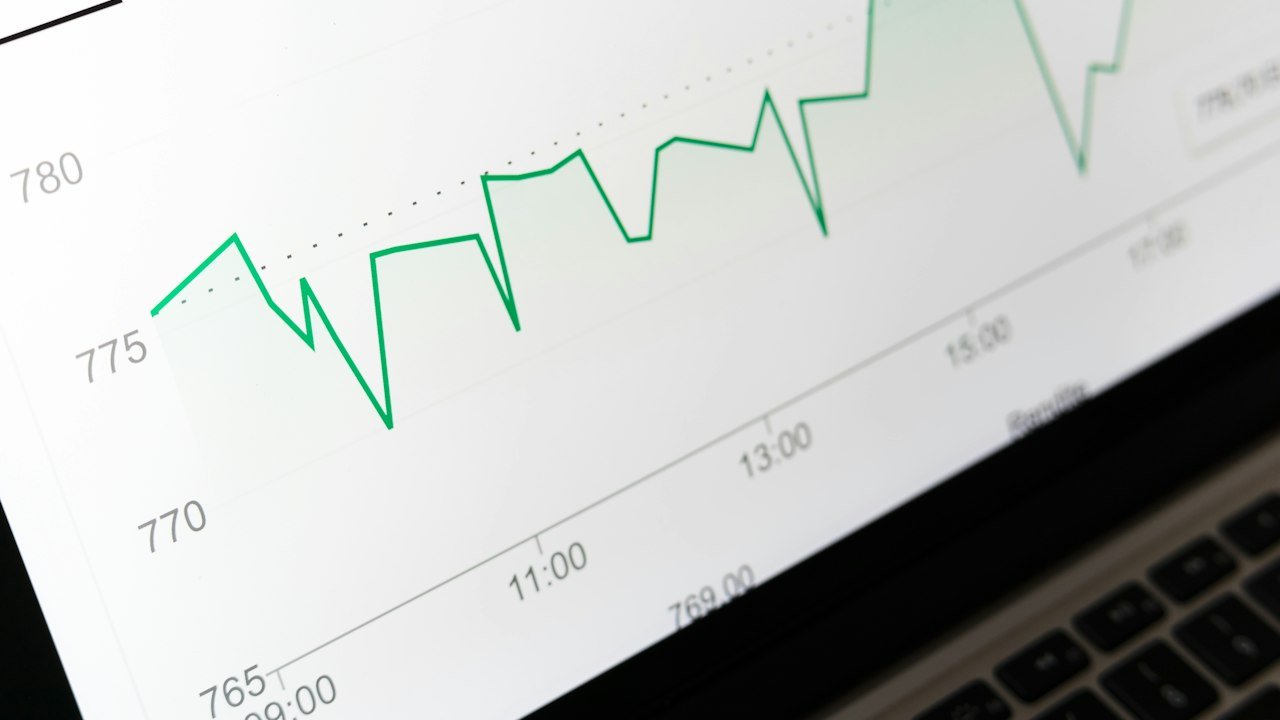 Stock market chart on a laptop screen for investors following the Anthropic IPO